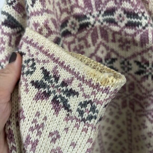 DALE OF NORWAY Patterned Cardigan Sweater size large vintage chunky wool blend - Picture 7 of 8